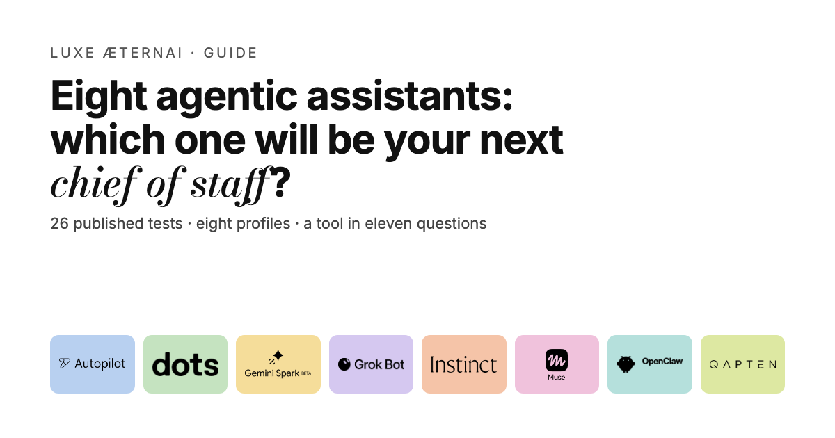 Eight agentic assistants: which one will be your next chief of staff?